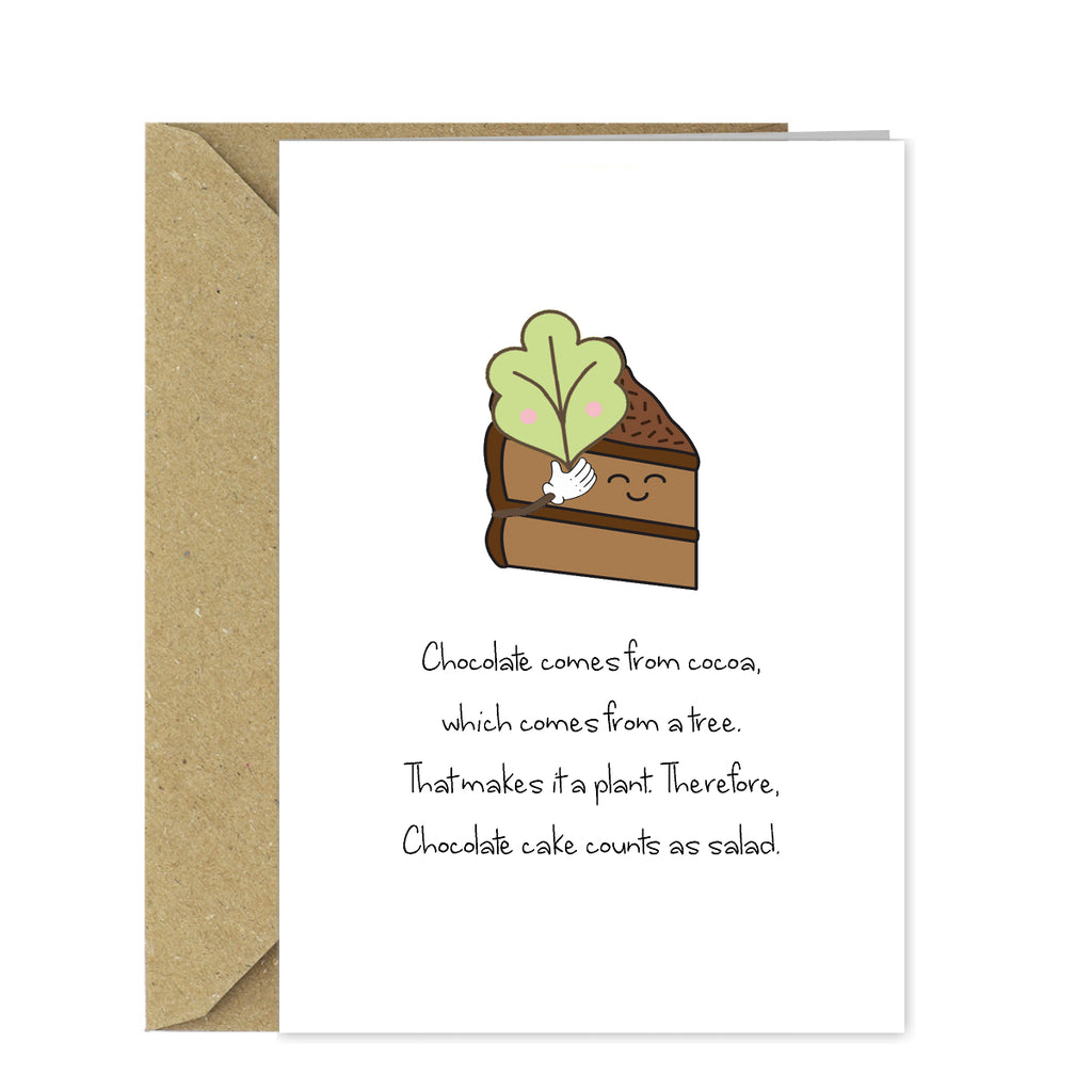 Funny Chocolate Cake Birthday Card - It's a salad!