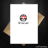 Funny Mario Themed Birthday Card - Grow up pixel mushroom - That Card Shop