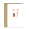 Fanta Stick Birthday Card - Funny Pun Cute Cartoon card for him / her