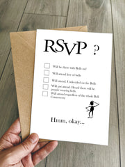 Funny RSVP Card - The Bell Controversy!