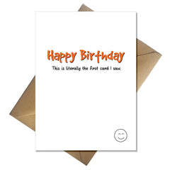 Funny Belated Birthday Card - Let's just pretend this was on time