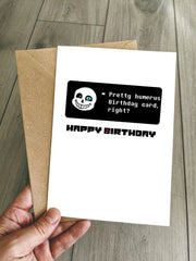 Funny Undertale Birthday Card - Sans is humerus!