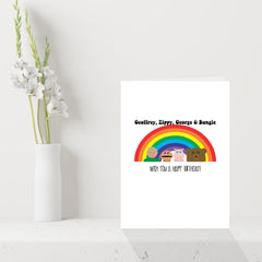 Funny Rainbow Birthday Card - Retro TV Show