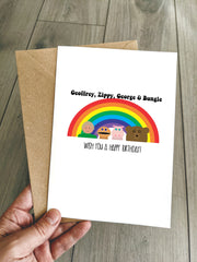 Funny Rainbow Birthday Card - Retro TV Show