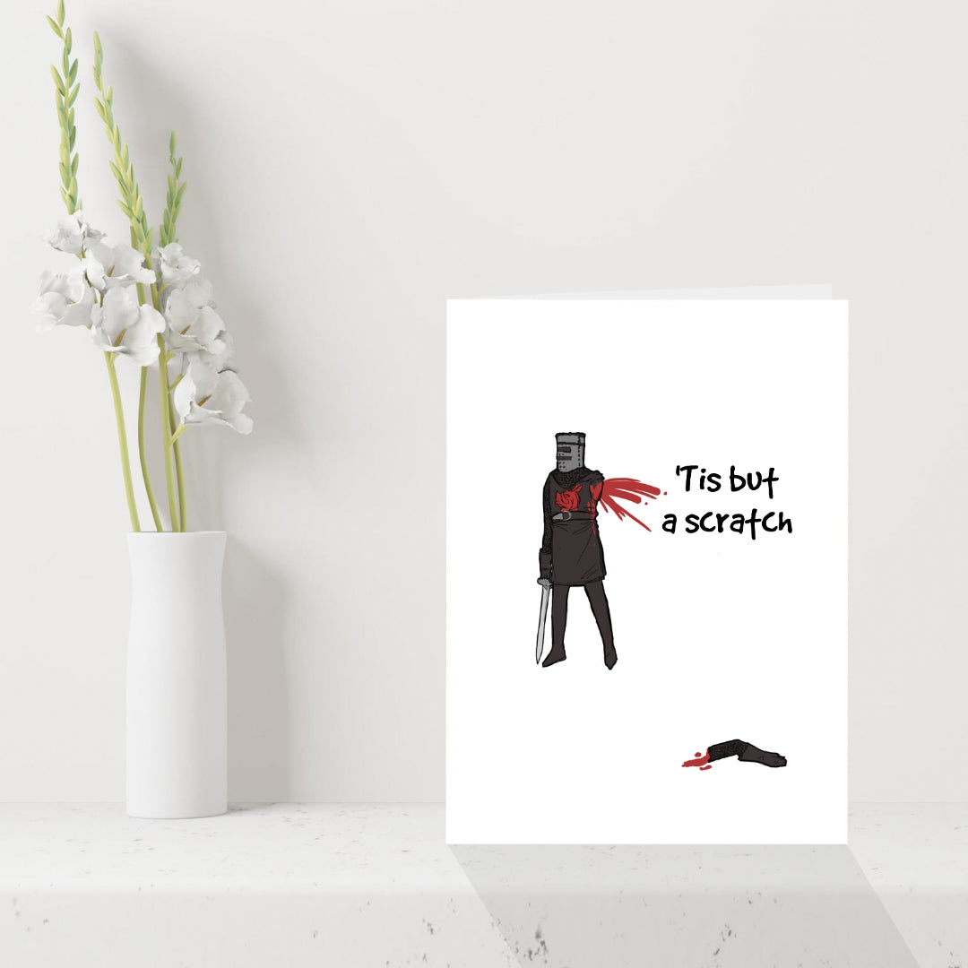 Funny Get Well Soon Card - 'Tis but a scratch! Black Knight Monty Pyth ...