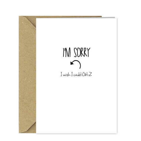 I'm Sorry Card - I wish I could undo