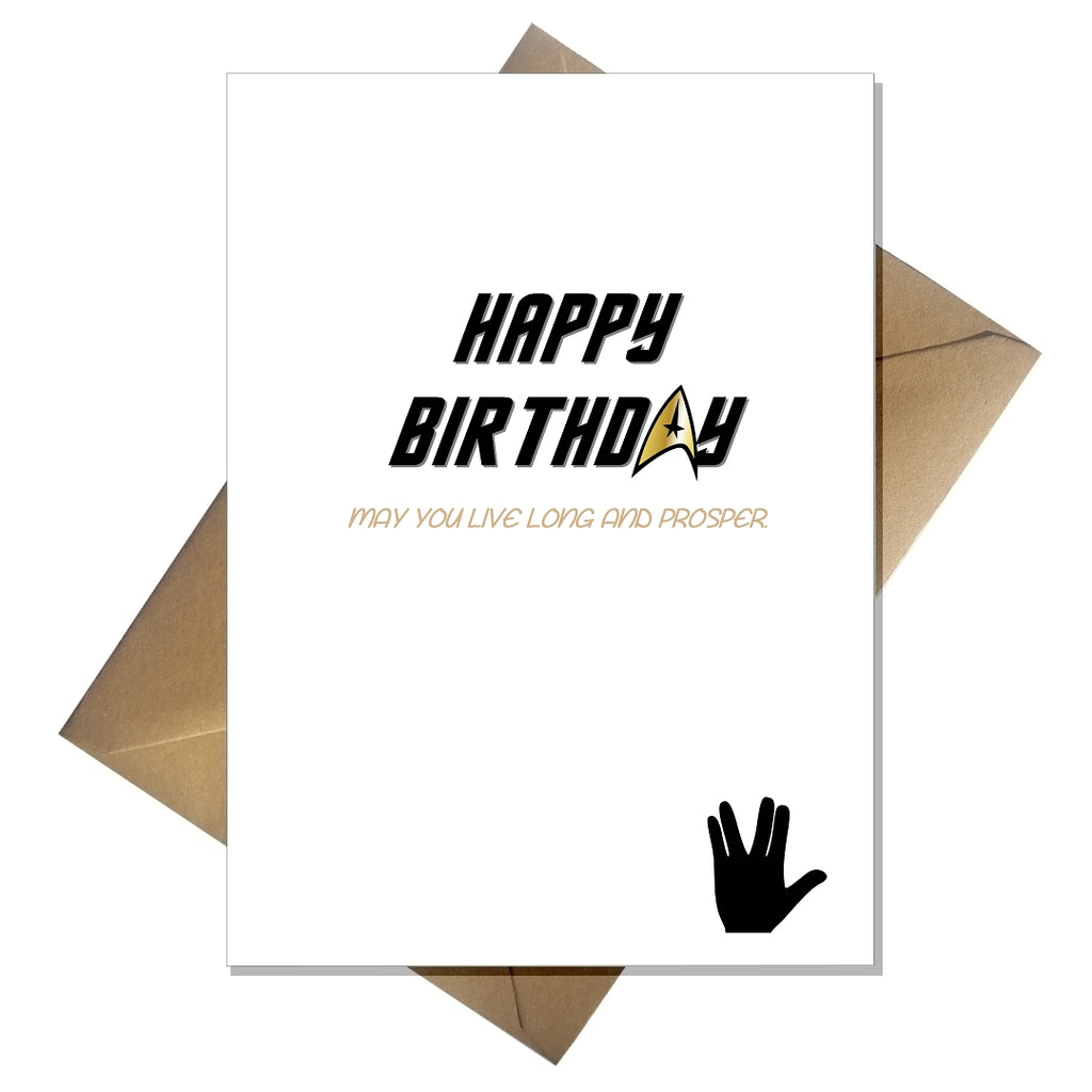 Star Trek Birthday Card - Live Long and Prosper