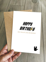 Star Trek Birthday Card - Live Long and Prosper