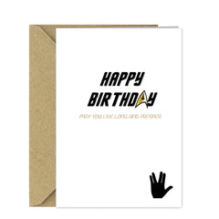 Star Trek Birthday Card - Live Long and Prosper