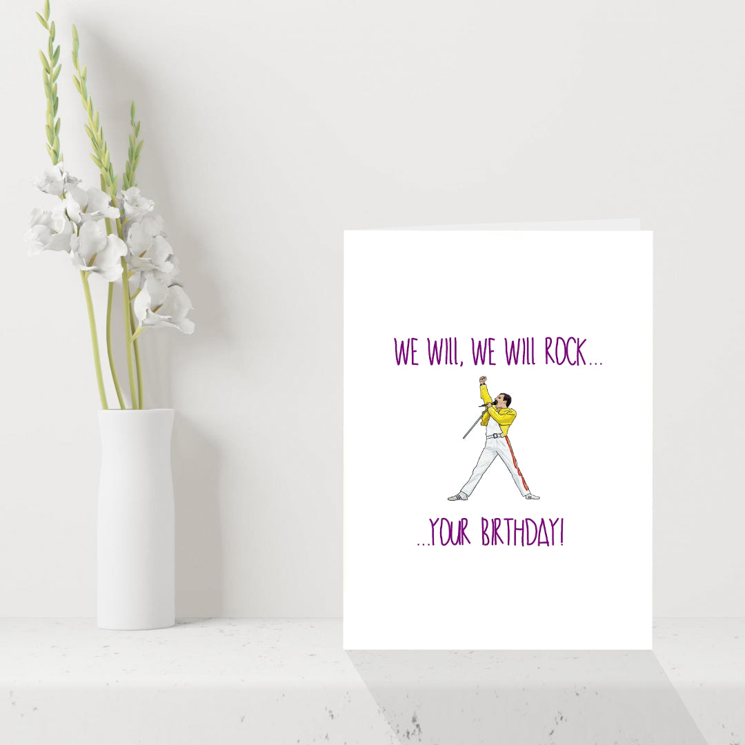 Funny Freddie Mercury Greetings Card - We will rock your Birthday! – That  Card Shop