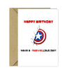 Funny Marvel Birthday Card - Have a Marvel-lous day! with Captain America