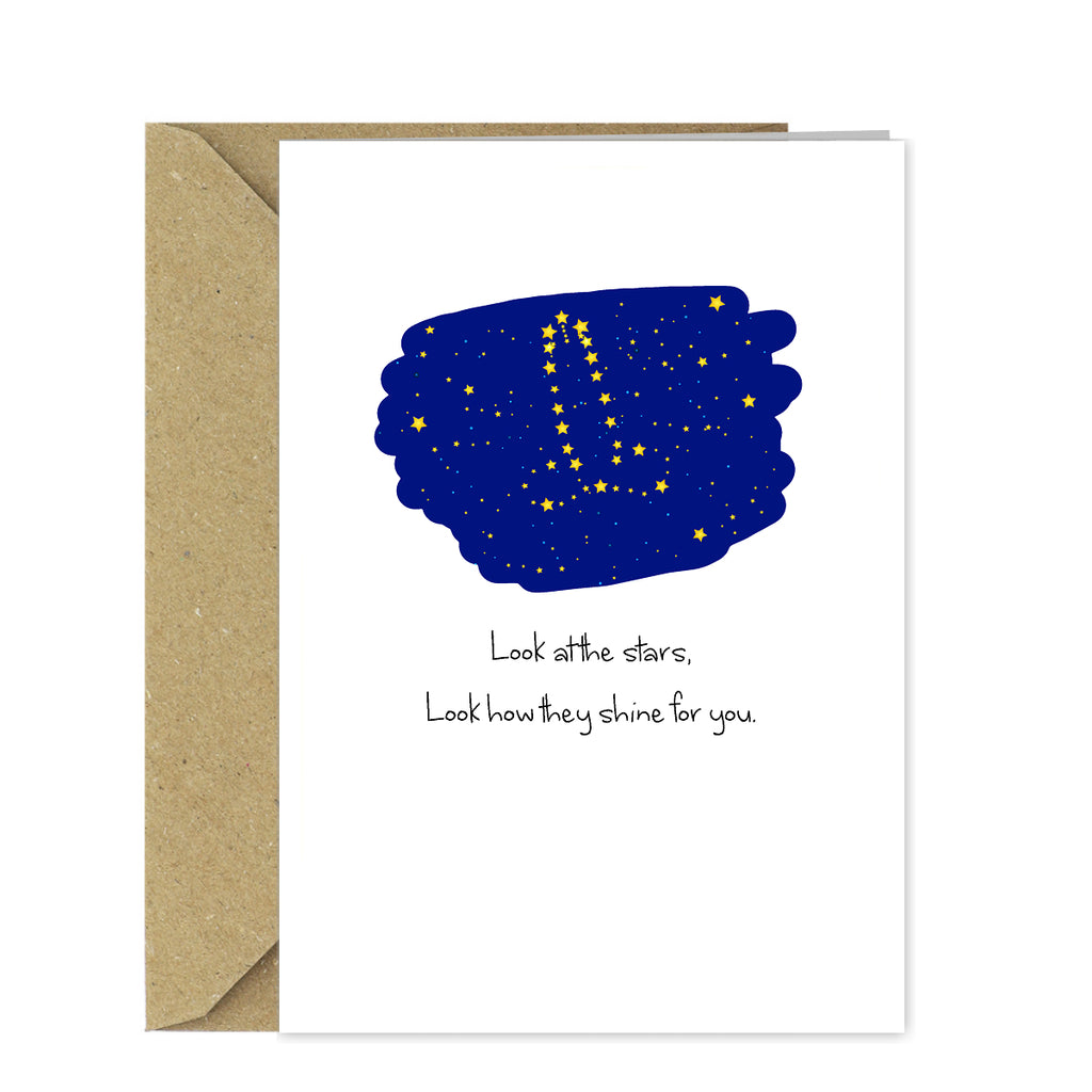 Funny Rude Happy Birthday Card - Look at The Stars Coldplay Yellow Joke