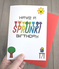 SPRUNKI BIRTHDAY Card - Cute Card for kids