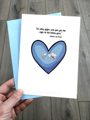 Funny Winnie The Pooh Style Birthday Card for him - right in the honeypots!