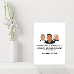 Funny Mobland Birthday Card – Cult TV Series Quote Tom Hardy, Pierce Brosnan, Helen Mirren