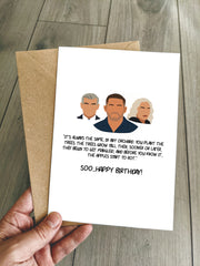 Funny Mobland Birthday Card – Cult TV Series Quote Tom Hardy, Pierce Brosnan, Helen Mirren