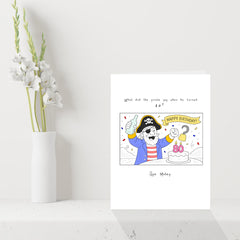 Funny Pirate Joke Birthday Card – Aye Matey! Joke Card for Him or Her 80th Birthday