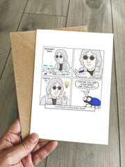 Funny Beatles Birthday Card – Cartoon John Lennon needs a band name