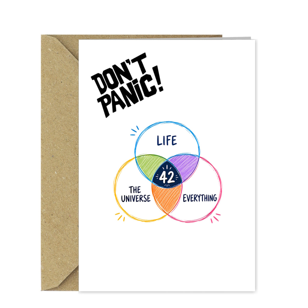 Hitchhiker’s Guide to the Galaxy 42 Birthday Card – Life, the Universe and Everything