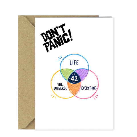 Hitchhiker’s Guide to the Galaxy 42 Birthday Card – Life, the Universe and Everything