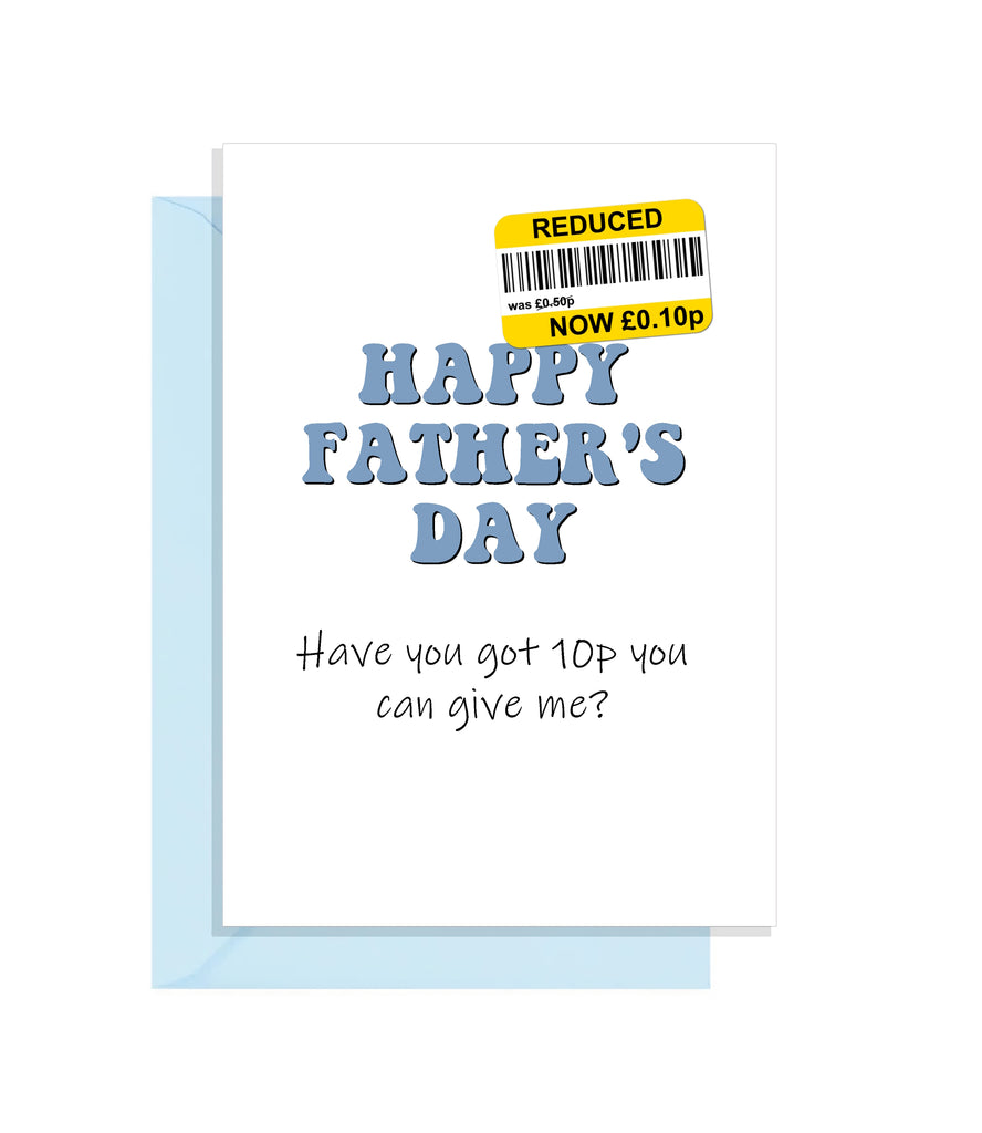 Funny Value Fathers Day Card with Reduced Sticker! Joke Humour Father's Day Card for Dad