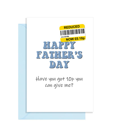 Funny Value Fathers Day Card with Reduced Sticker! Joke Humour Father's Day Card for Dad