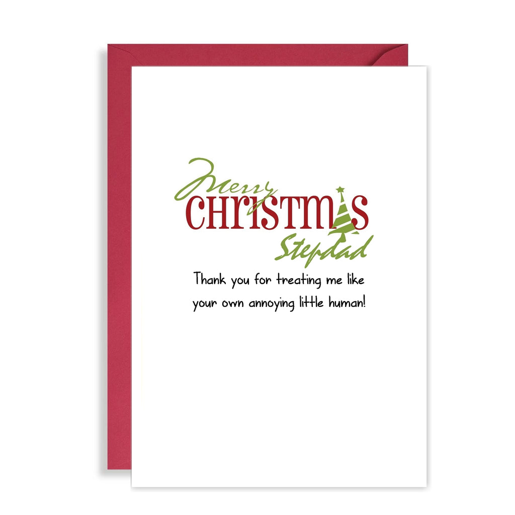 Stepdad Christmas Card funny - Cute Thank You Step-dad Xmas Card