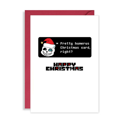 Funny Undertale Christmas Card - Xmas Sans is humerus!