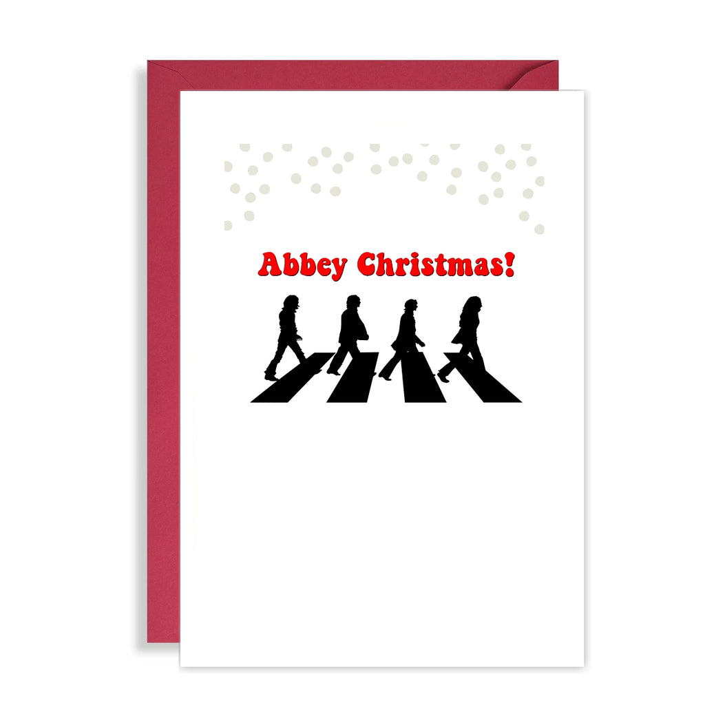 Funny Beatles Christmas Card - Abbey Xmas!