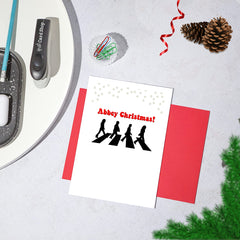 Funny Beatles Christmas Card - Abbey Xmas!