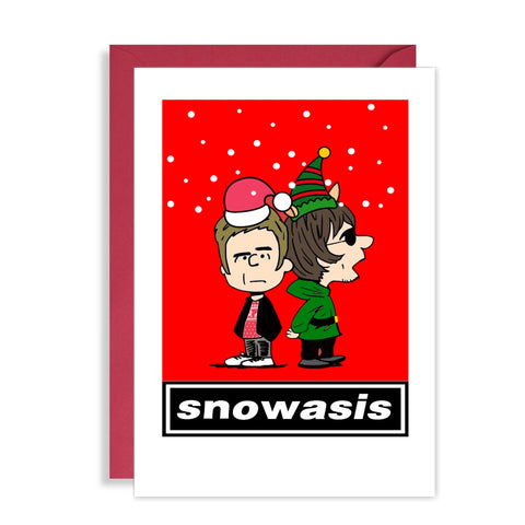 Oasis Christmas Card - Liam and Noel Gallagher in Snowasis!