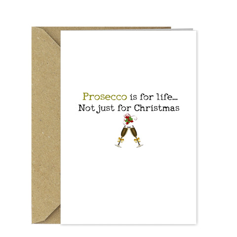 Prosecco Christmas Card - Funny Comedy Xmas Card for a Wine lover