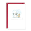 Funny Cute Snowman Christmas Card – Dad Joke Xmas Card with Bunny & Carrot