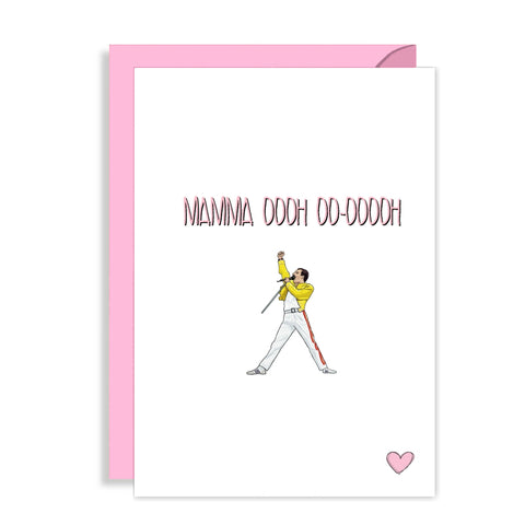 Funny Freddie Mercury Mothers Day Card - Bohemian Rhapsody Mamma Ooohh