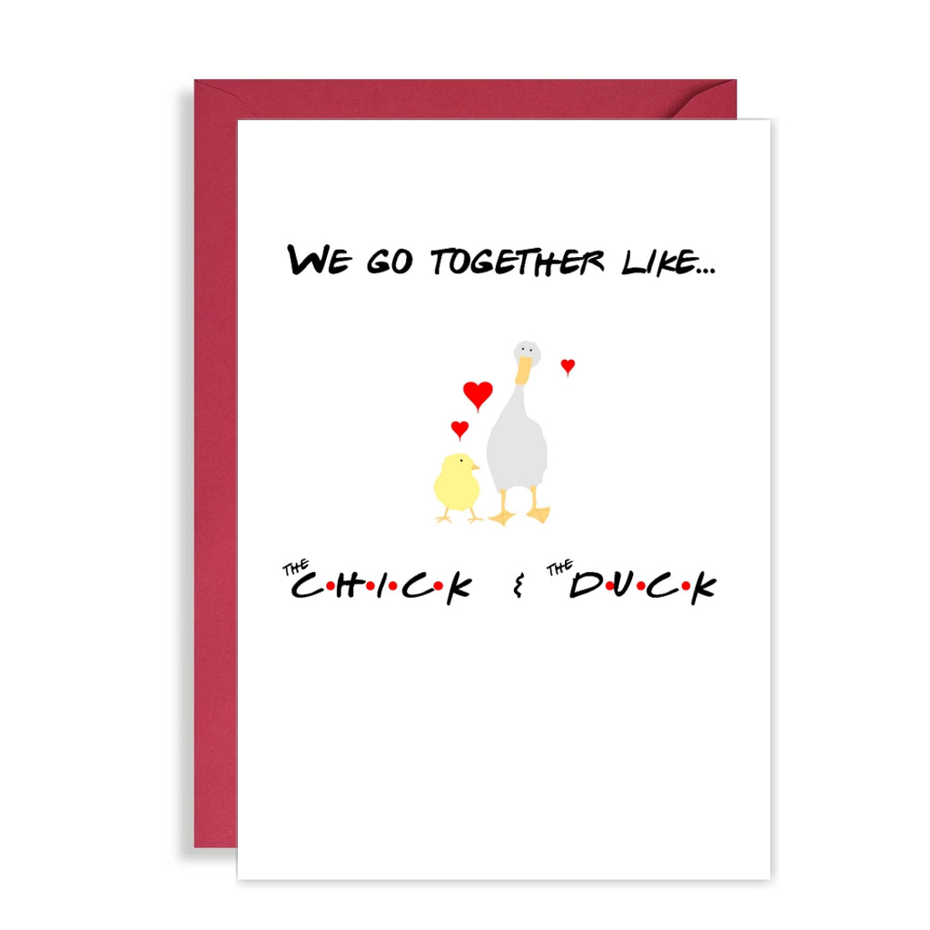 Funny Chick & Duck Friends Valentines Card - TV show Netflix