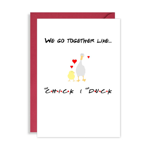 Funny Chick & Duck Friends Valentines Card - TV show Netflix