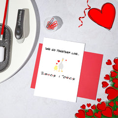 Funny Chick & Duck Friends Valentines Card - TV show Netflix