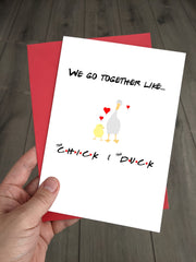 Funny Chick & Duck Friends Valentines Card - TV show Netflix