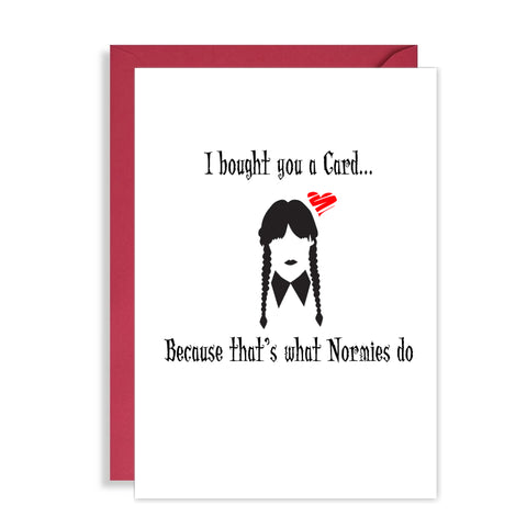 Funny Wednesday Addams Valentines Day Card - Normies