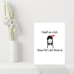 Funny Wednesday Addams Valentines Day Card - Normies