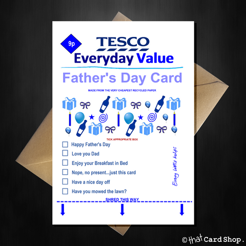 Everyday Value Fathers Day Card - Funny Tesco Spoof