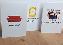 Friends TV Show Themed Greetings Cards - 5 PACK Original Designs - That Card Shop