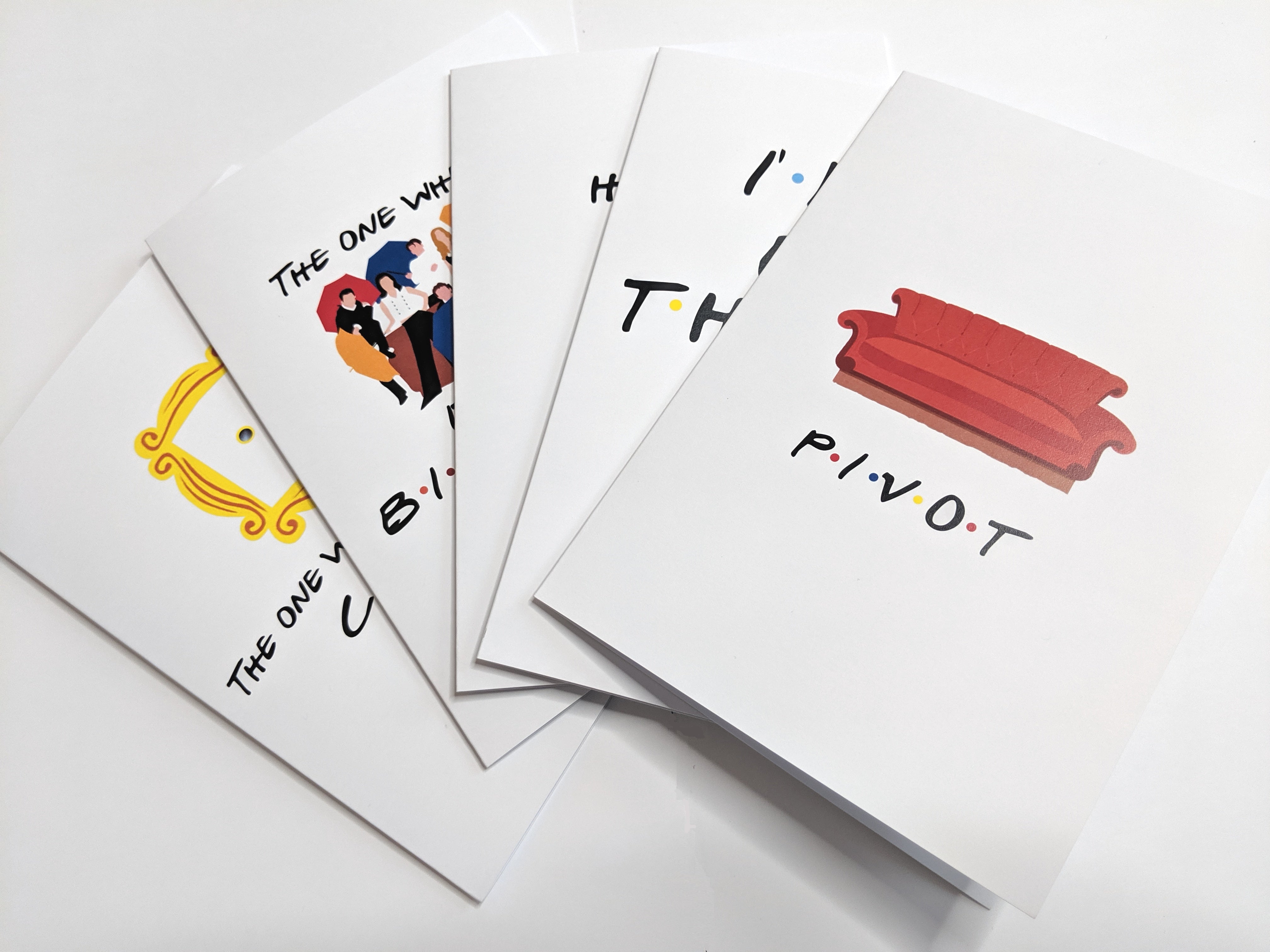 Friends TV Show Themed Greetings Cards - 5 PACK Original Designs – That ...