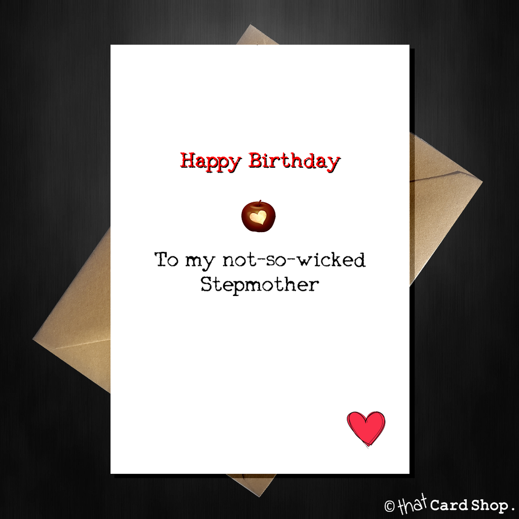 Funny Birthday Card for your Not So Wicked Step-Mum! - That Card Shop