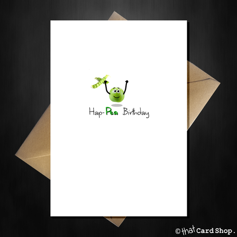 Cute Birthday Card - Hap-pea Birthday!