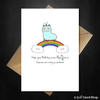Funny Birthday Card - Cute Llama-corn on a rainbow wishes you a magical Birthday - That Card Shop