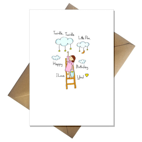 Funny Childrens Birthday Card - Twinkle, Twinkle Little poo!