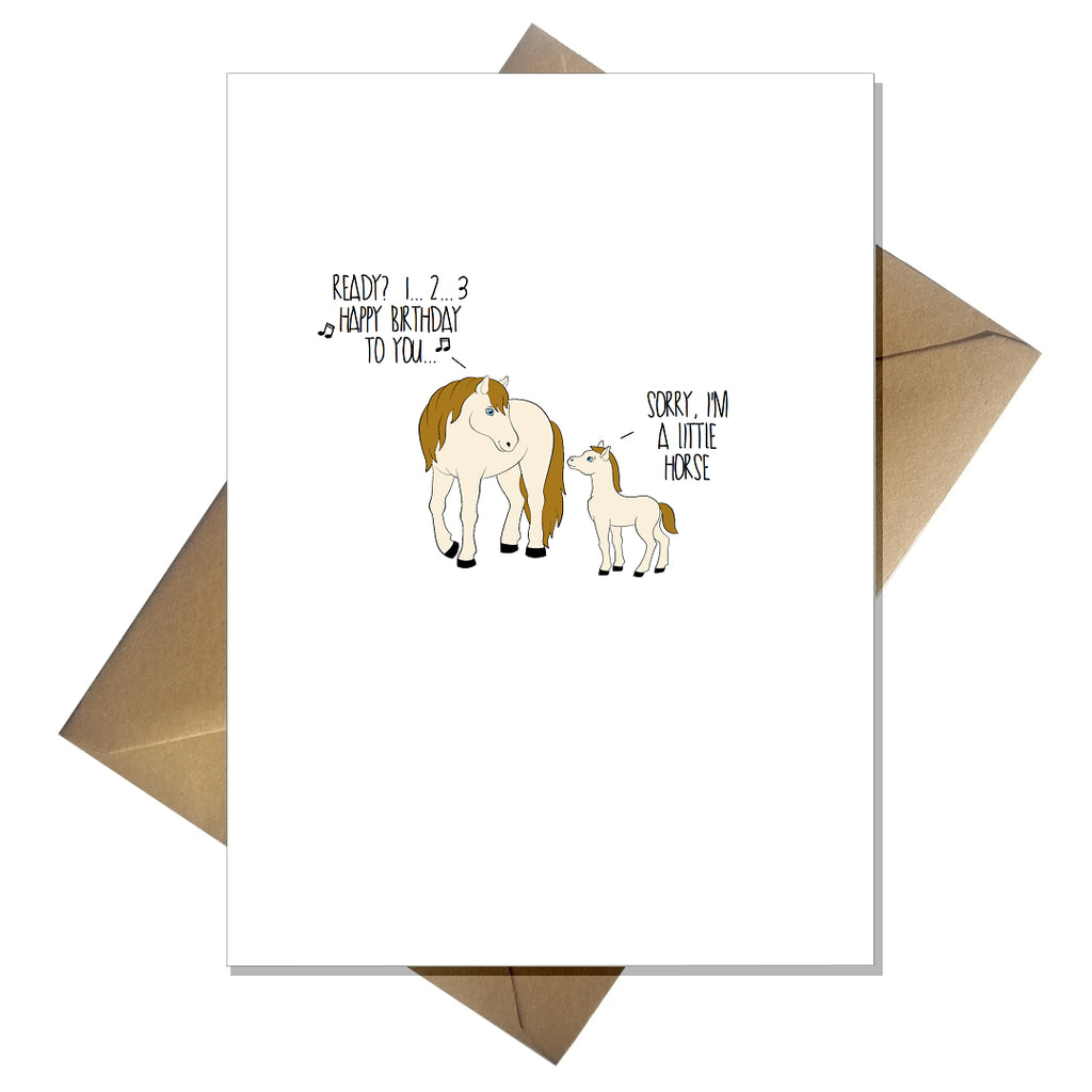 Joke Birthday Card - Sorry, I'm a little horse!
