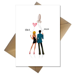 Funny Anniversary Card - Grow up with knob balloons!