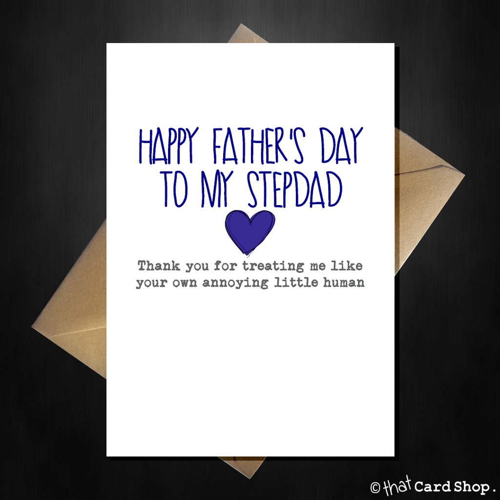 Personalised Funny Happy Fathers Day Card - Thank You Stepdad - That Card Shop